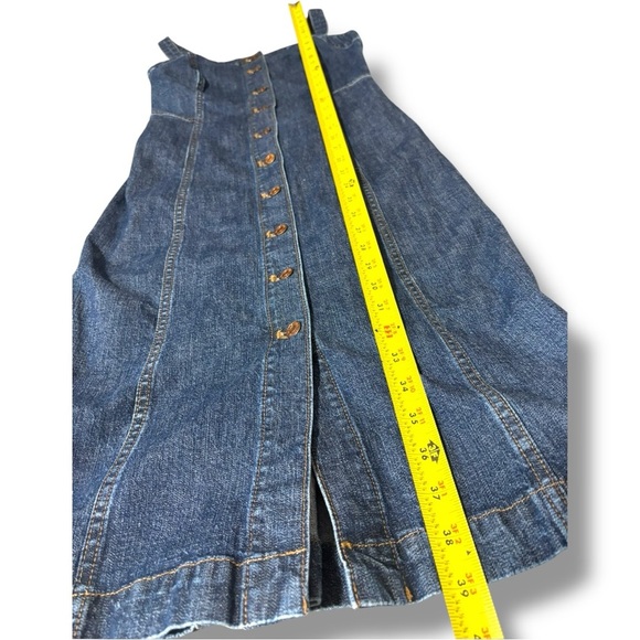 Madewell Dark Indigo Denim Shank Button-Front Tank Dress Sleeveless Midi Dress - Picture 9 of 16